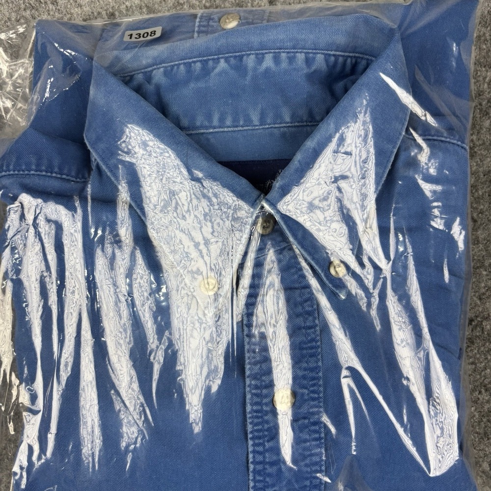 Vintage Wrangler Shirt Men's XL 16-34 X Long Tails Blue Button Up Work Western - Picture 13 of 13